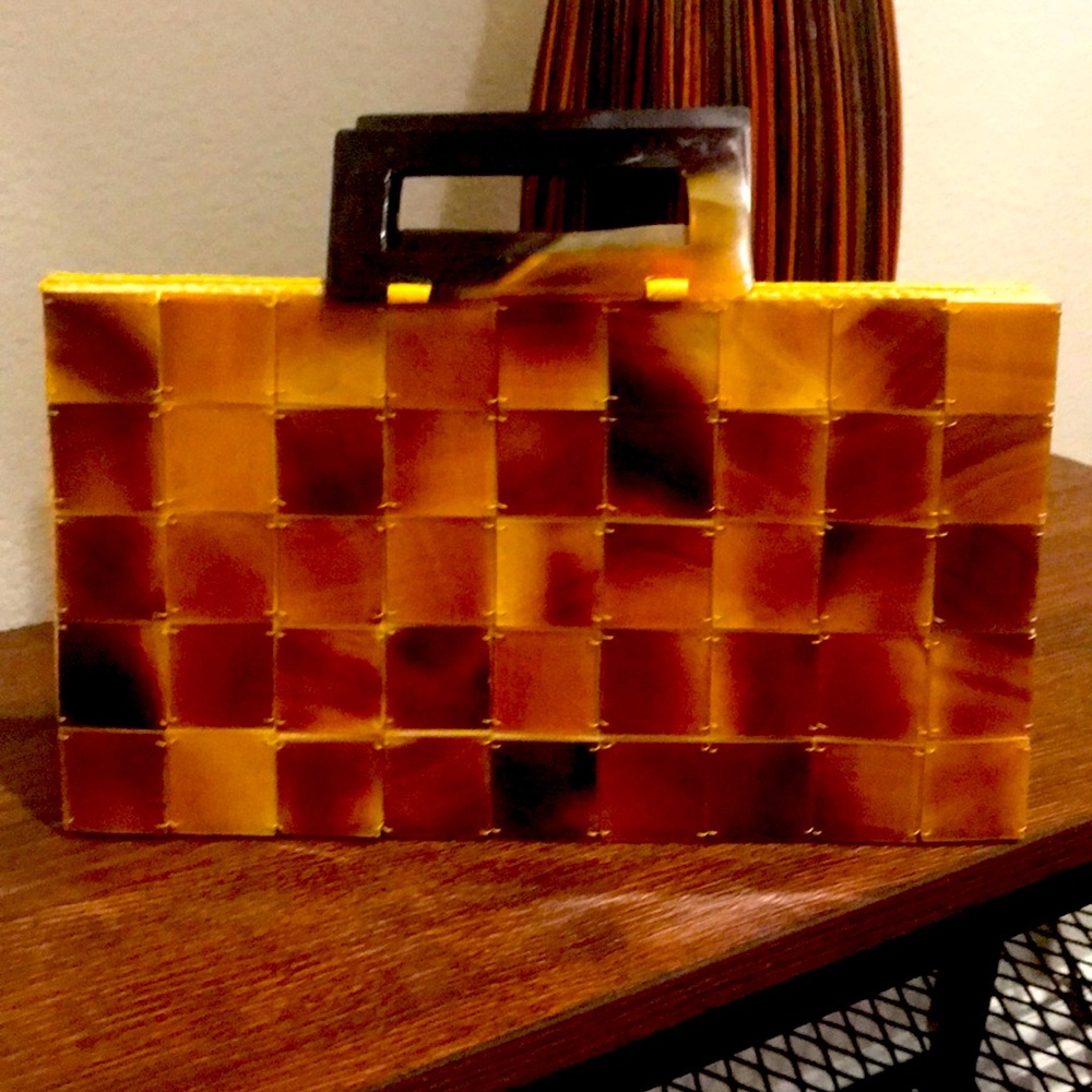 Local designer tortoise shell bag.